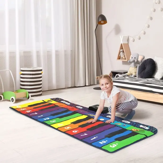 Bopeep Keyboard Playmat Kids Dance Music Mat Floor Piano Toys Carpet Education