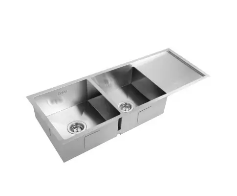 Cefito 111cm x 45cm Stainless Steel Kitchen Sink Under/Top/Flush Mount Silver