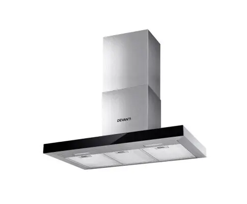 Devanti 900mm Range Hood 90cm Rangehood Glass Stainless Steel