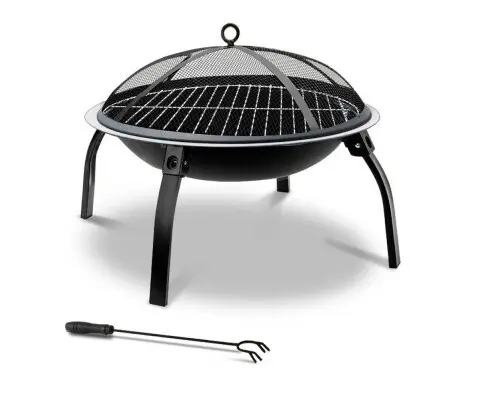 Fire Pit BBQ Portable Outdoor Camping Pits Patio Fireplace 22"