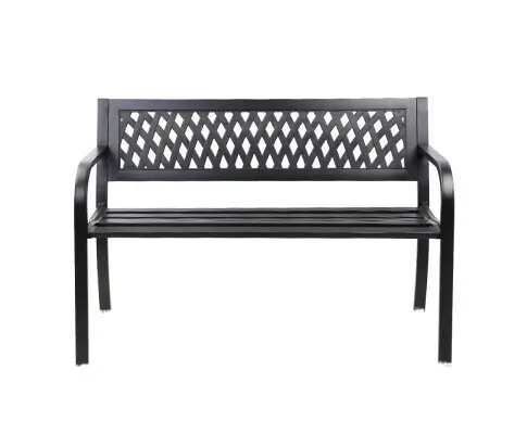 Gardeon Steel Modern Garden Bench - Black