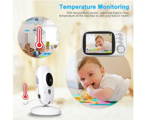 Hridz VB603 Video Baby Monitor 2.4G Wireless With 3.2 Inches Colour LCD