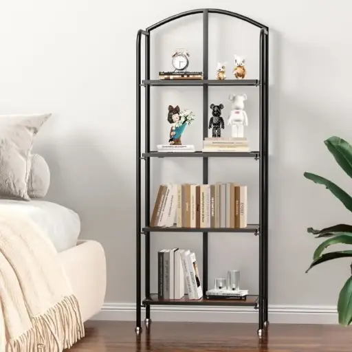 Levede Display Shelf Bookshelf Foldable Bookcase Kitchen Office Storage 4 Tier