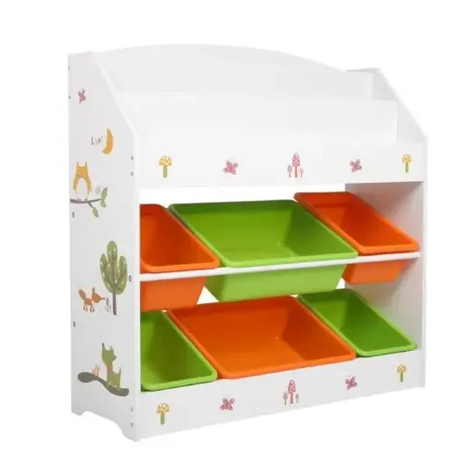 Levede Kids Toy Box Organiser Bookshelf 6 Bins Display Shelf Storage Rack Drawer