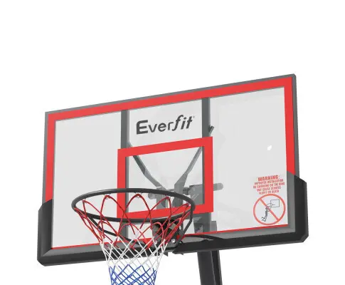 Everfit Portable Basketball Hoop Stand System Height Adjustable Net Ring Red