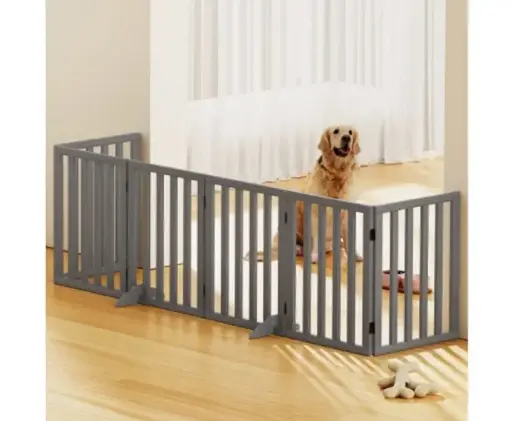 i.Pet Dog Playpen Enclosure 6 Panel Pet Fence Wooden Play Pen