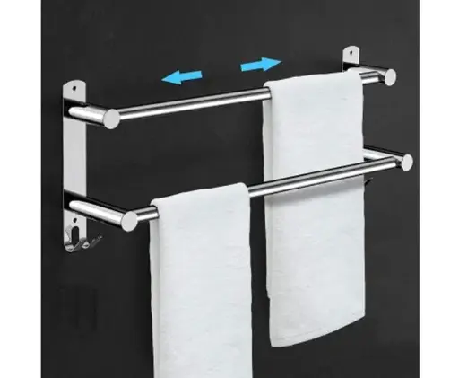 Stretchable 45-75 cm Towel Bar for Bathroom and Kitchen (Two Bars)