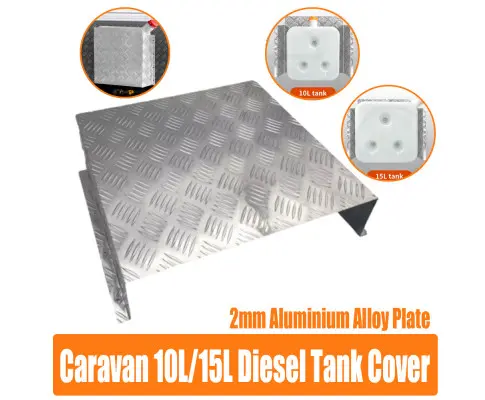 2mm Aluminium Alloy Plate Caravan Diesel Tank Cover for 10L/15L Fuel Tank Silver