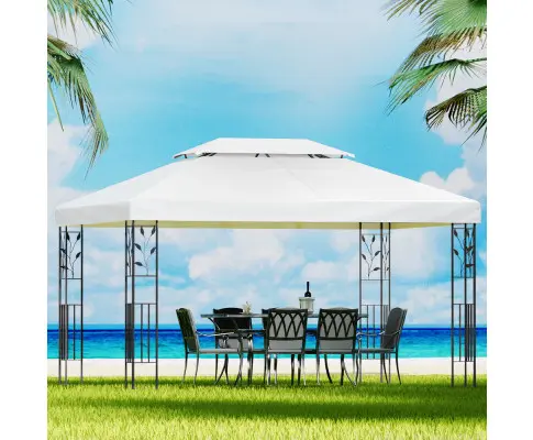 Instahut Gazebo 4x3m Marquee Outdoor Wedding Party Event Tent Home Iron Art Shade White