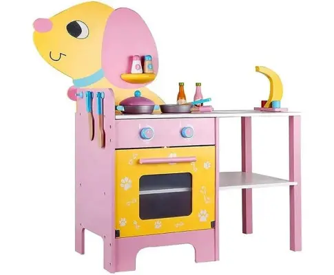 EKKIO Wooden Kitchen Playset for Kids (Puppy Shape Kitchen Set)