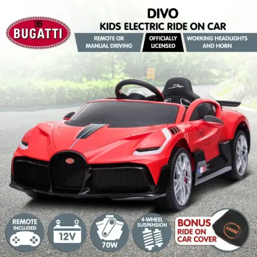 LICENSED BUGATTI DIVO KIDS RIDE-ON CAR HL338 - RED