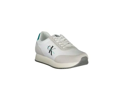 Calvin Klein Men's White Polyester Sneaker - 40 EU