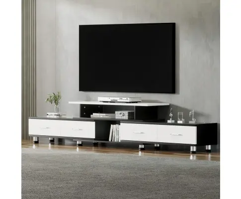 Artiss TV Cabinet Entertainment Unit Stand Wooden 160CM To 220CM Storage Drawers Black White