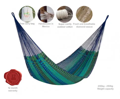 Outdoor undercover cotton Mayan Legacy hammock King size Caribe