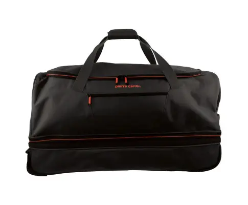 Pierre Cardin Trolley Bag Medium Soft Travel Luggage Wheeled Duffle 72cm - Black