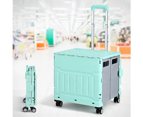 Emajin Shopping Trolley Cart 75L Foldable Green