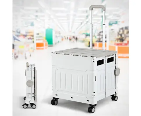 Emajin Shopping Trolley Cart 75L Foldable White