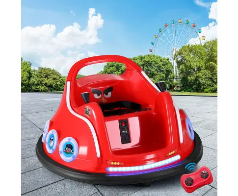 Kids Ride On Car Bumper Electric Toys Cars Light Remote Angry Birds Stickers Red