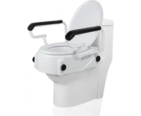 Toilet Seat Riser with Flip Up Handles Raised Toilet Safety Seat for Elderly