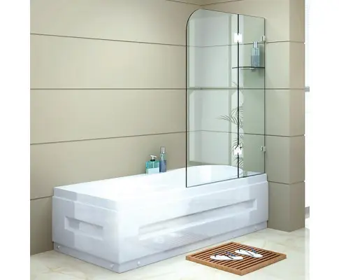 1200 x 1450mm Frameless Bath Panel 10mm Glass Shower Screen By Della Francesca