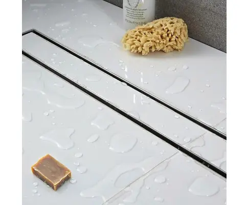 1000mm Tile Insert Bathroom Shower Stainless Steel Grate Drain w/Centre outlet Floor Waste