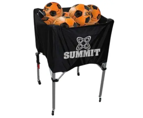 Summit Ball Carry Cart Portable Basketball Netball Rack Sports Case Kart Trolley - Black