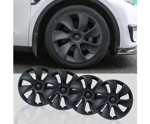 4PCS Wheel Cover Caps 19Inch ABS Black Rim Hubcap Hub Cap For Tesla Model Y