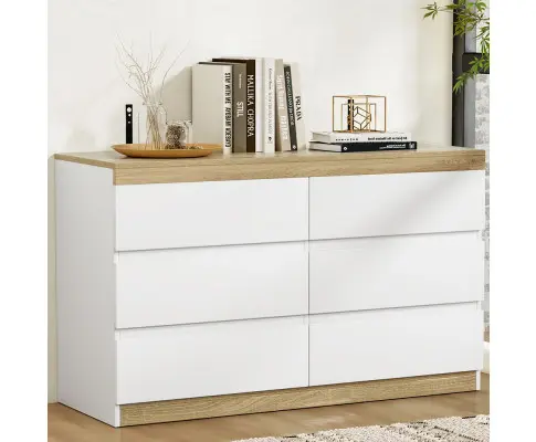 Artiss 6 Chest of Drawers Cabinet Dresser Table Tallboy Storage Bedroom White