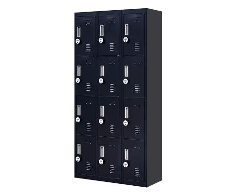 12-Door Locker for Office Gym Shed School Home Storage - 4-Digit Combination Lock