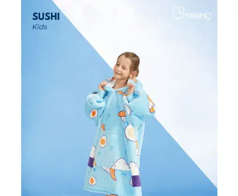 GOMINIMO Hoodie Blanket Kids Sushi Blue