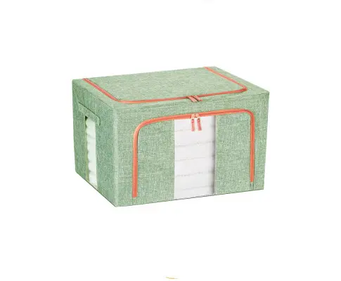 66L Cloth Storage Box Closet Organizer Storage Bags Clothes Storage Bags Wardrobe Organizer Idea GREEN