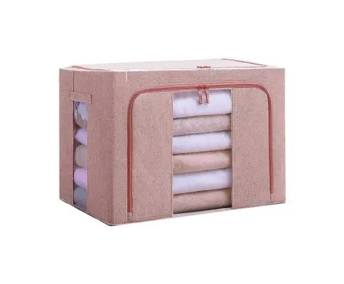 100L Cloth Storage Box Closet Organizer Storage Bags Clothes Storage Bags Wardrobe Organizer Idea PINK