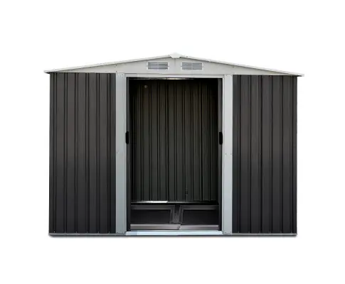 Giantz Garden Shed 2.58x2.07M w/Metal Base Sheds Outdoor Storage Double Door Tool