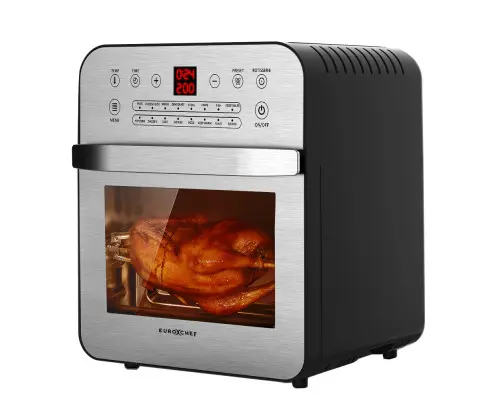 EUROCHEF 16L Digital Air Fryer Electric Airfryer Rotisserie Large Big Dry Cooker, Silver