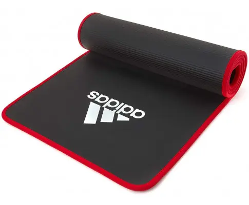 Adidas Training 10mm Exercise Floor Mat Gym Thick Yoga Fitness Judo Pilates - Black/Red