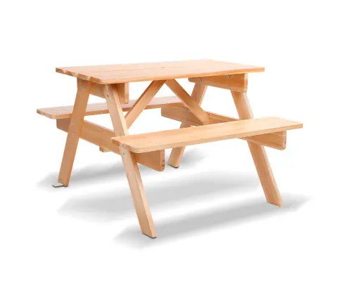 Keezi Kids Outdoor Table and Chairs Picnic Bench Set Children Wooden