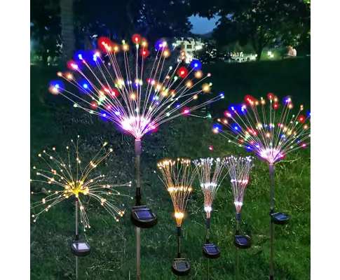 Colourful Fireworks 150 LED Fairy String Lights Starburst Solar Xmas Garden Night Lamp