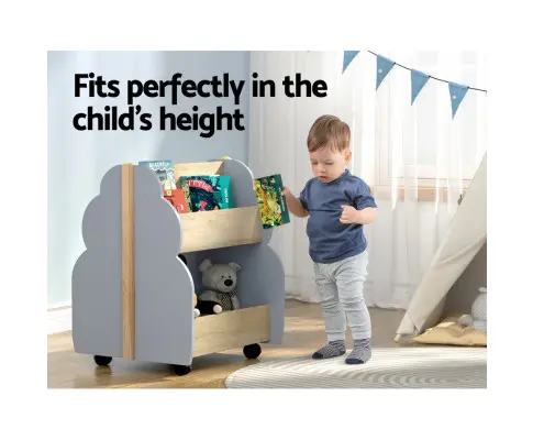 Keezi Kids Toy Box Bookshelf Storage Bookcase Organiser Display Shelf