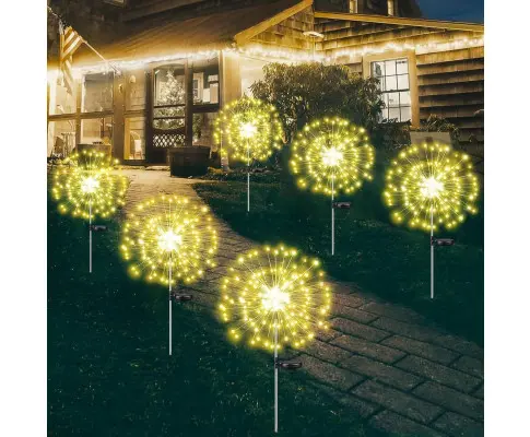 Warm White Fireworks 200 LEDS Fairy String Lights Starburst Solar Xmas Garden Night Lamp