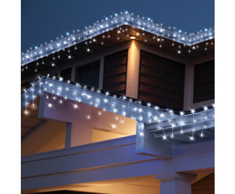 Solar white curtain lights