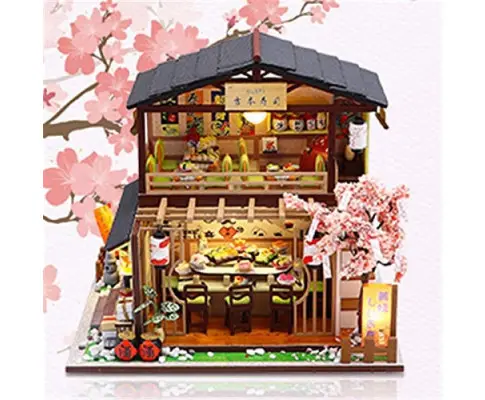 Dollhouse Miniature with Furniture Kit Plus Dust Proof and Music Movement - Asia (1:24 Scale Creative Room Idea)