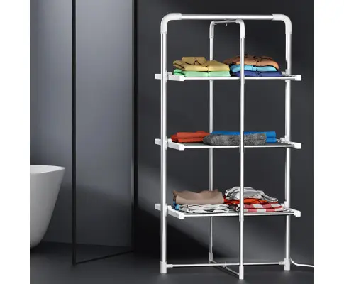 Devanti Electric Heated Towel Rail Rack 30 Bars Foldable Clothes Dry Warmer