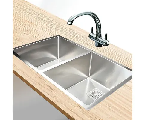 835x505mm Handmade 1.5mm Stainless Steel Undermount / Topmount Kitchen Sink with Square Waste