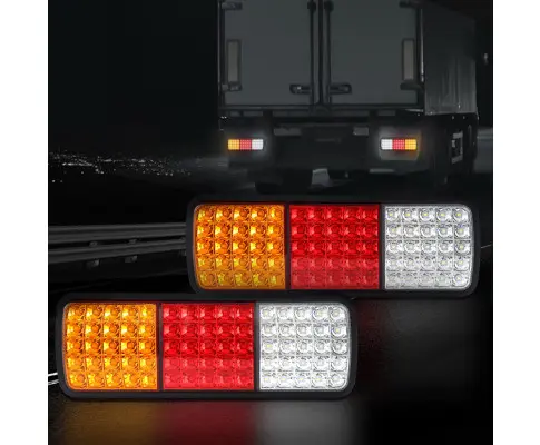 Giantz Pair 75 LED Tail Lights Stop Reverse Indicator 12V Ute Trailer Caravan Truck Boat