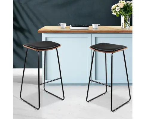 Artiss Bar Stools Kitchen Counter Stools Metal Chairs x2