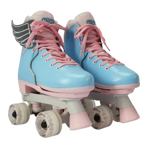 CIRCLE SOCIETY ADJUSTABLE KIDS QUAD ROLLER SKATES - COTTON CANDY