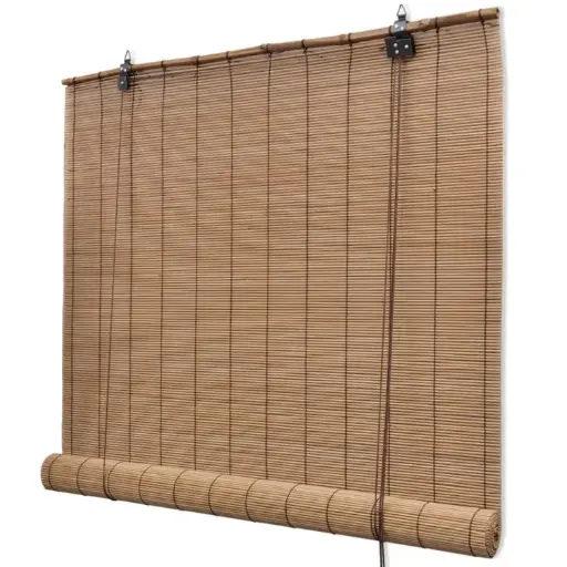 BROWN BAMBOO ROLLER BLINDS 100 X 160 CM