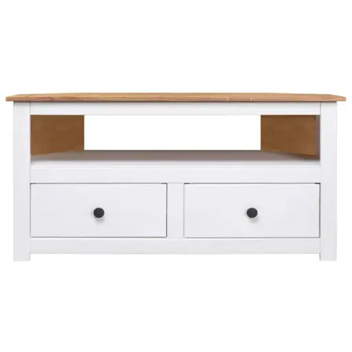 CORNER TV CABINET WHITE 93X49X49 CM SOLID PINE PANAMA RANGE