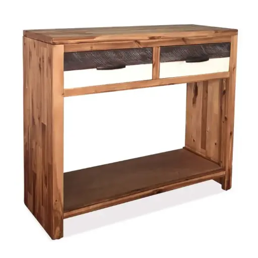 CONSOLE TABLE SOLID ACACIA WOOD 86X30X75 CM NATURAL