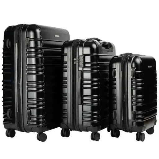 OLYMPUS 3PC NOCTIS LUGGAGE SET HARD SHELL ABS+PC - STYGIAN BLACK